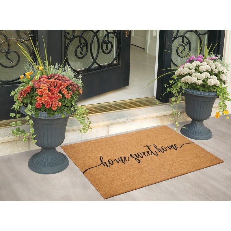 Chesapeake Coir Natural Black Non-Slip Doormat (36" x 72")