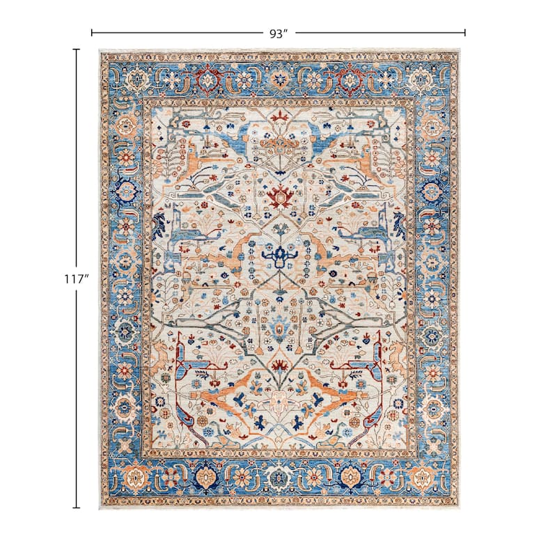Serapi One-of-a-Kind Hand-Knotted Area Rug - Ivory - 7' 9" x 9' 9"