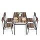 preview thumbnail 4 of 9, 1 Dining Table and 4 Chairs Set, Rectangular Board and Iron Frame
