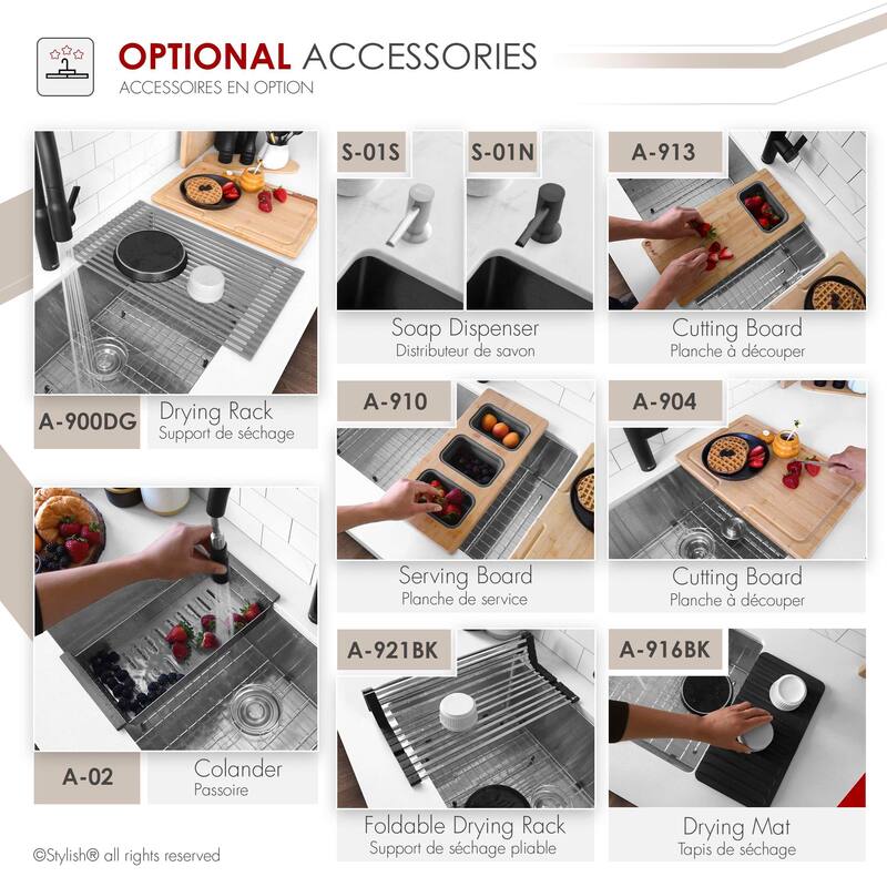 STYLISH Undermount 14" Single-Bowl Stainless Steel Bar Sink S-310G - 14" x 18" x 10"