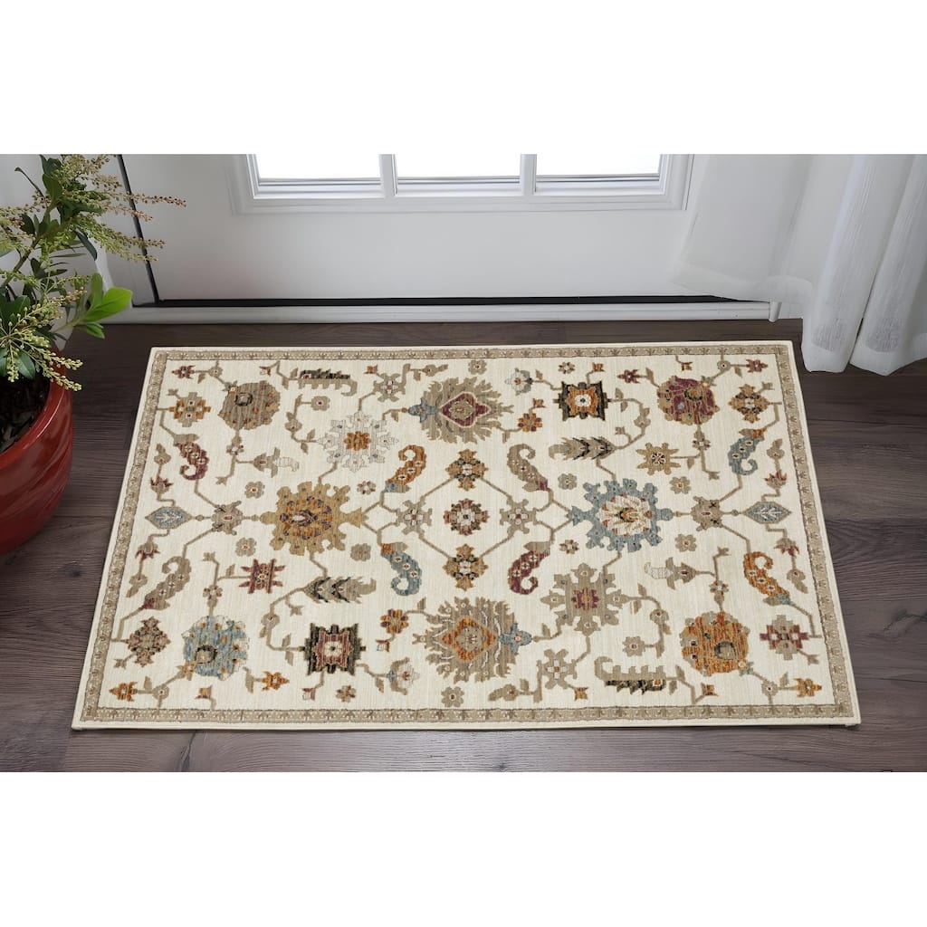 HomeRoots Oriental Traditional Rectangle Area Rug - 66.93 in. x 46.06 in. x 0.55 in.