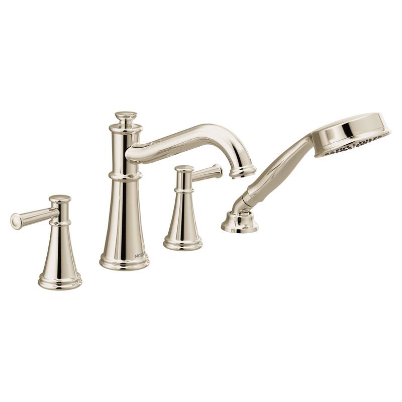 Moen Belfield Deck Mounted Roman Tub Filler Trim with Metal Lever - Polished Nickel