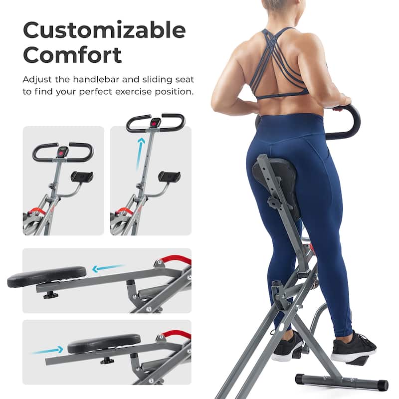 Row-N-Ride® Pro-Smart Squat Assist Trainer A023053 - Gray - L44.1 x W19.3 x H48.2