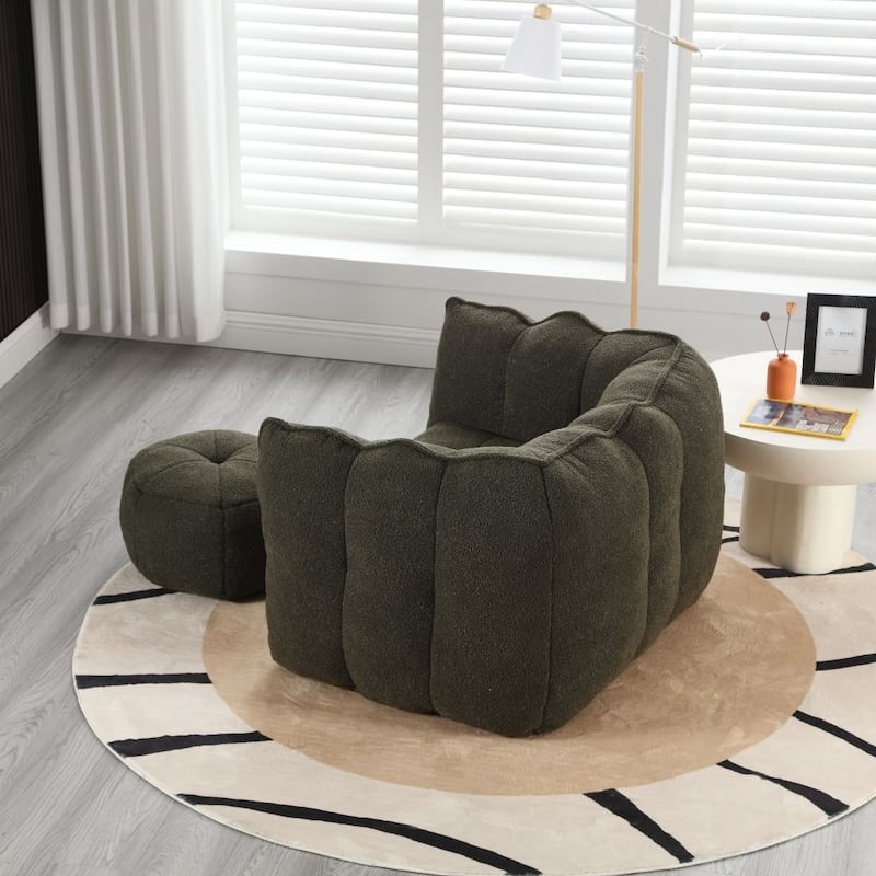 Square Lazy Sofa,Soft Bean Bag Chair with High Resilient Foam