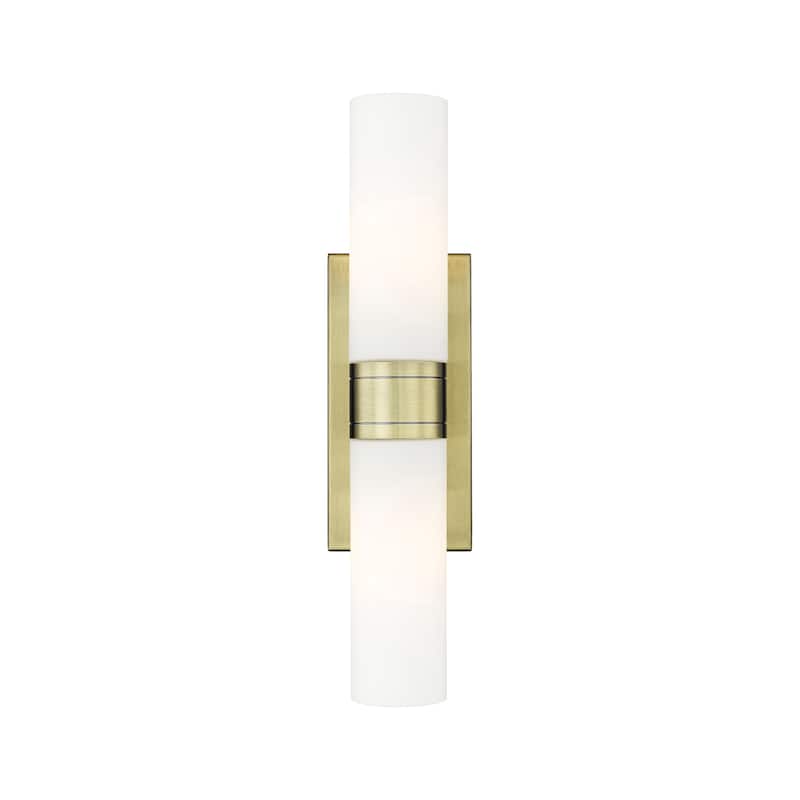 Innovations Lighting 617-2W-3-24 Ballston Urban Vanity Ballston Urban - Antique Brass / Matte White