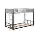 preview thumbnail 5 of 12, Black Twin over Twin Size Metal Bunk Bed with Vent Board