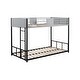 preview thumbnail 5 of 11, Twin over Twin Size Metal Bunk Bed with Vent Board, Heavy-duty Sturdy Metal, Noise Reduced, Safety Guardrail, CPC Certified