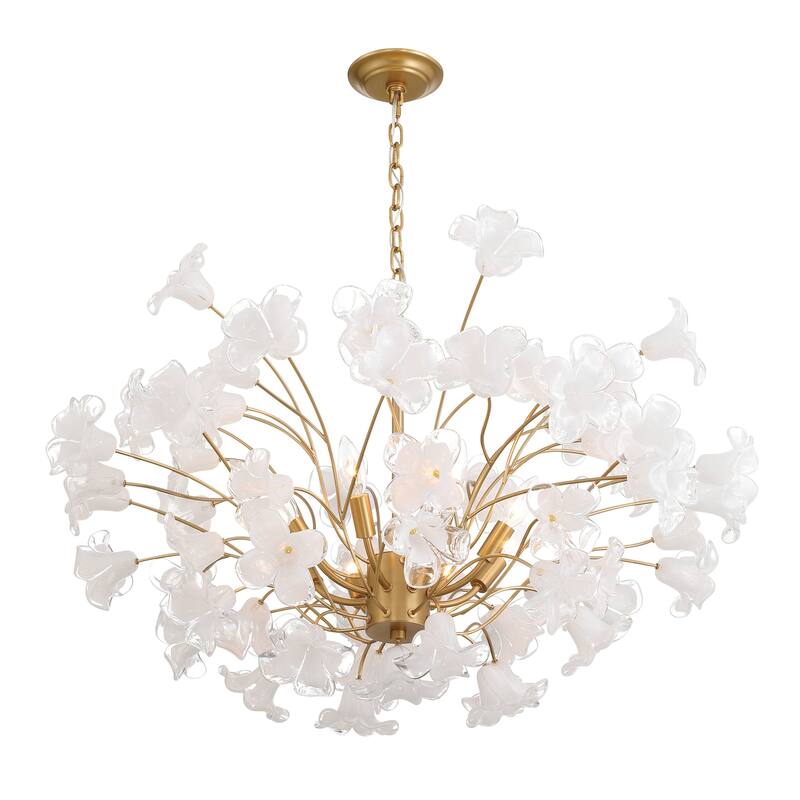 Metropolitan N2228 Bloome 8 Light 37" Wide Abstract Chandelier