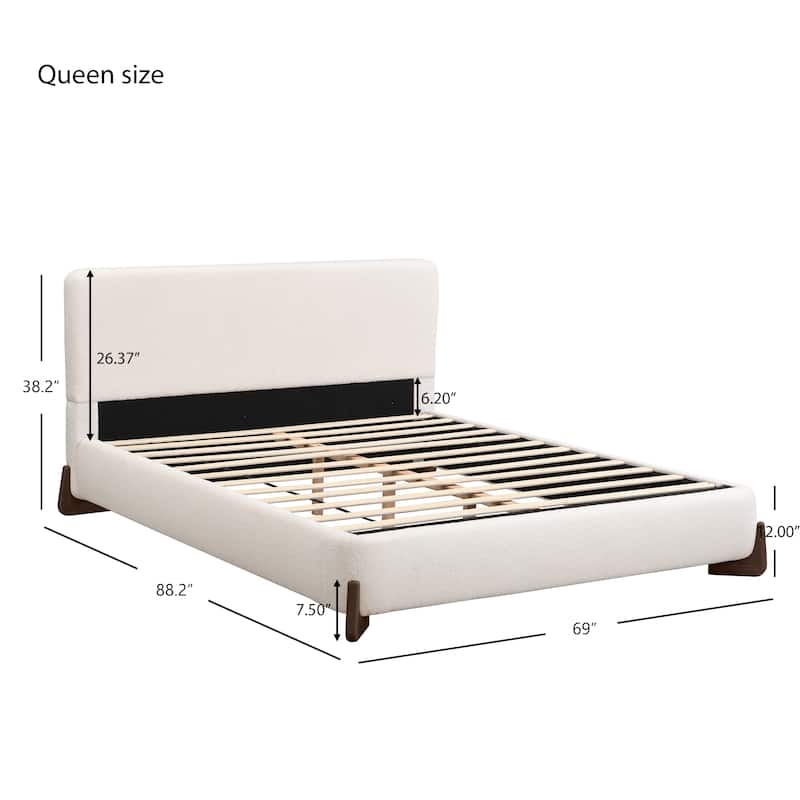 Christopher Knight Home Full/Queen/King Size Boucle Upholstered Platform Bed