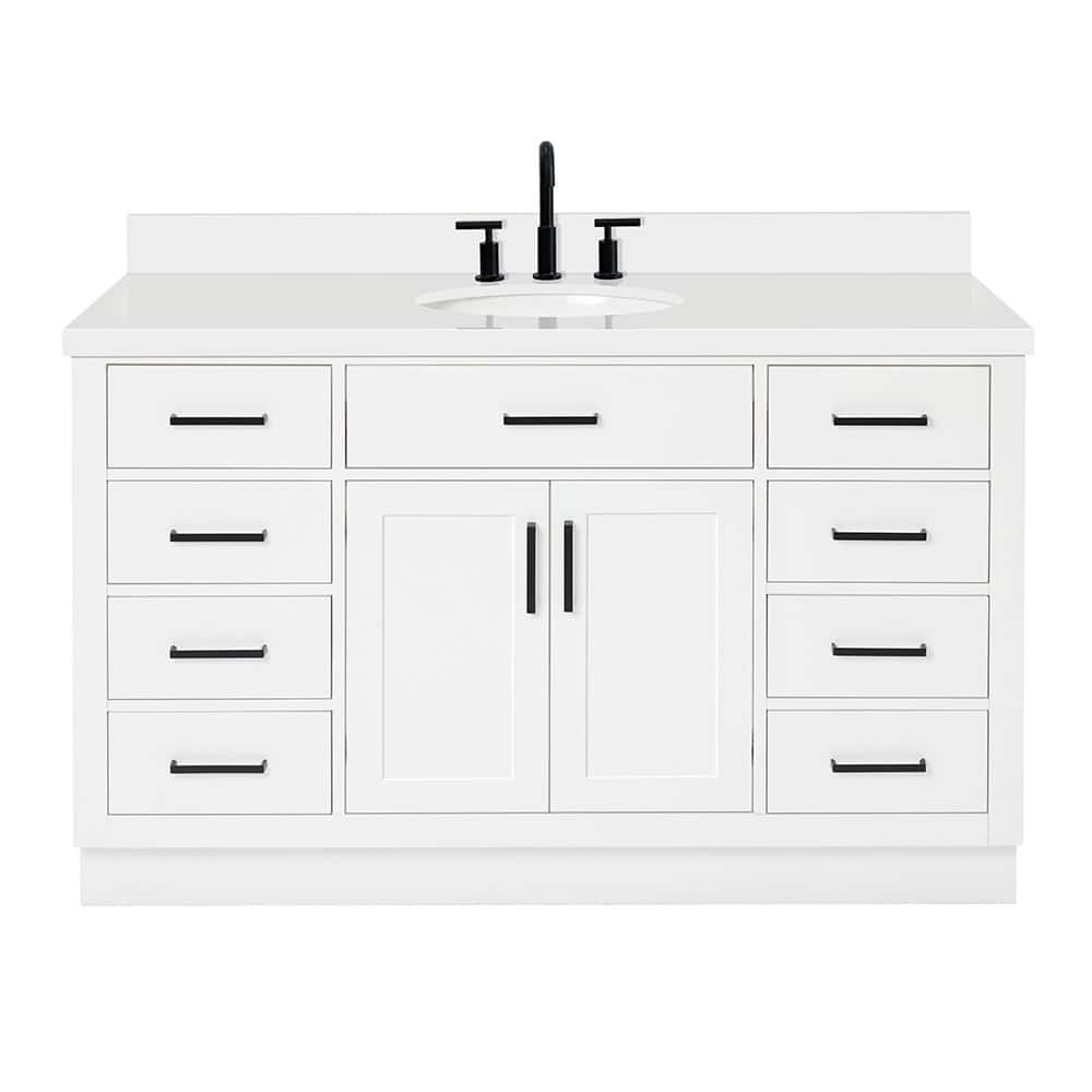 Ariel T055SWQOVO Hepburn 54" Free Standing Single Basin Vanity Set