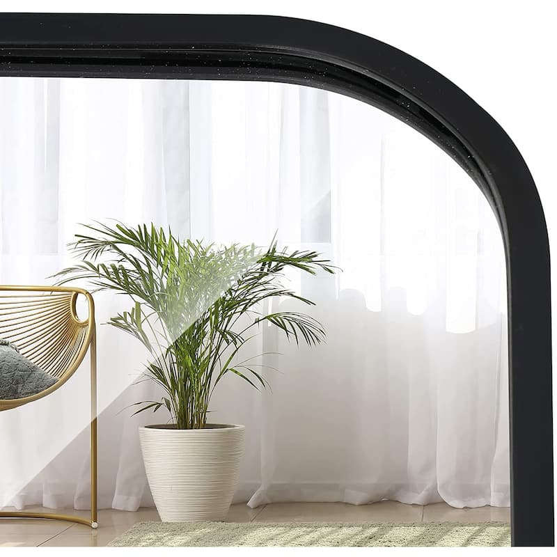 Rectangle Mirror Wall Mounted, Large Size Bathroom Vanity Wall Mirror with Rounded Corner Metal Frame