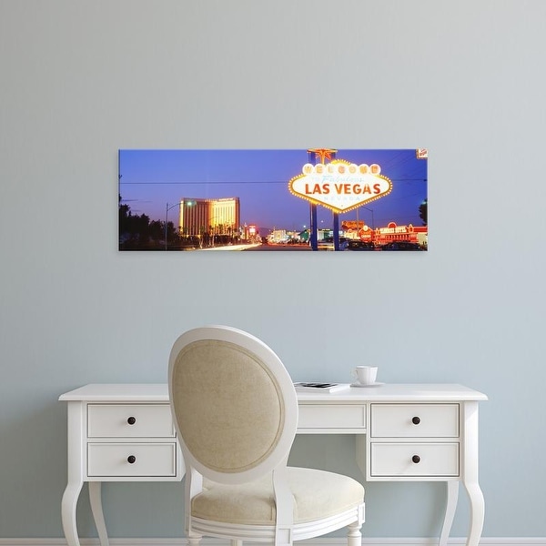 Easy Art Prints Panoramic Images's 'Welcome Sign Las Vegas NV' Premium Canvas Art