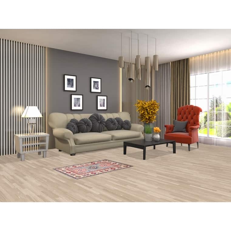 Hand Knotted Oriental 100% Wool Carpet Traditional Geometric Greys & Charcoal Kazak Area Rug - 3' 0'' X 2' 0''