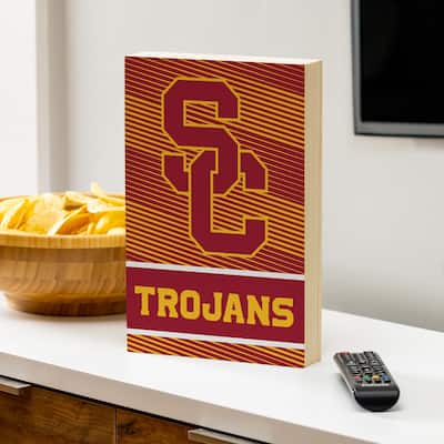 University of Southern California Wooden Tabletop Mantel Shelf Sign