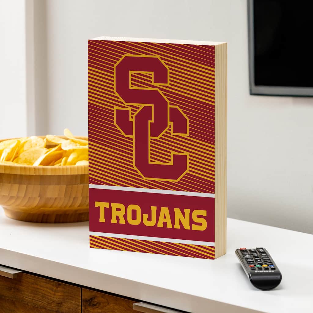 University of Southern California Wooden Tabletop Mantel Shelf Sign