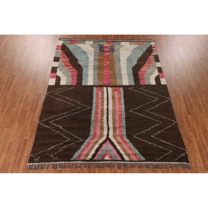 Moroccan Oriental Area Rug Handmade Wool Carpet - 8'2" x 10'7"