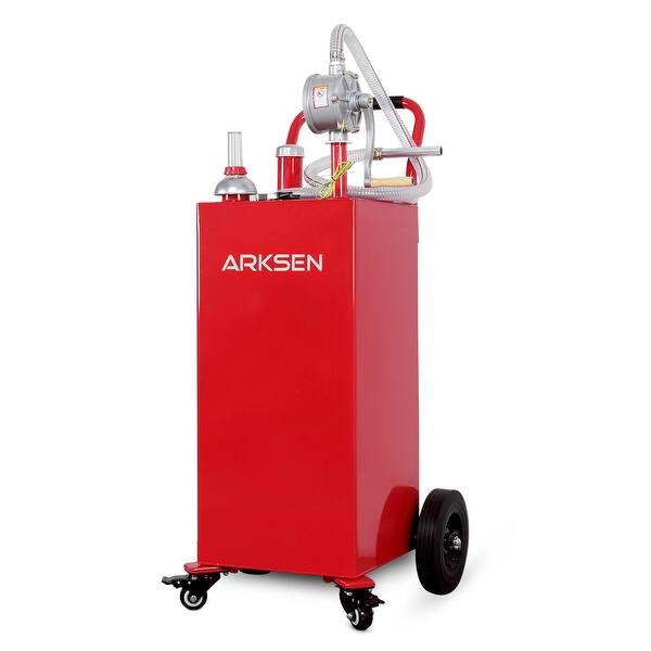 Shop Arksen 35 Gallon Gas Caddy Fuel Tank Storage Gasoline W Pump Standard Overstock 15911375