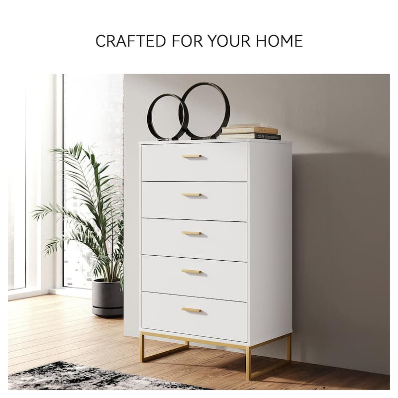 Signature Design by Ashley Socalle White/Gold Chest of Drawers