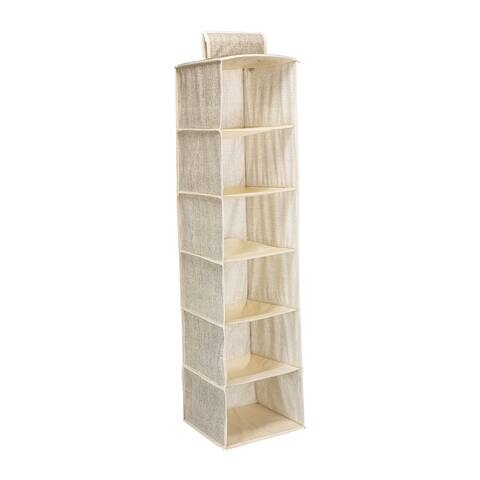 Simplify 6 Shelf Closet Organizer in Faux Jute - L12x W12x H47