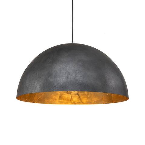 Industrial Oversized Metal Dome Pendant Light - Off-black, White