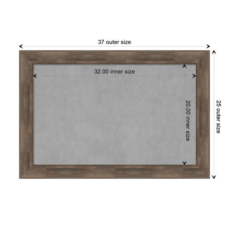 Amanti Art Hardwood Mocha Framed Magnetic Board - Board Size 32x20