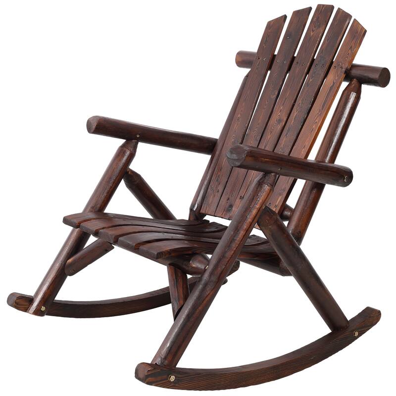Wooden Porch Rocker Chair,Durable Wooden Porch Rocker Chair,Fir log Rocking Chair,Patio Rockers for Outside,Garde