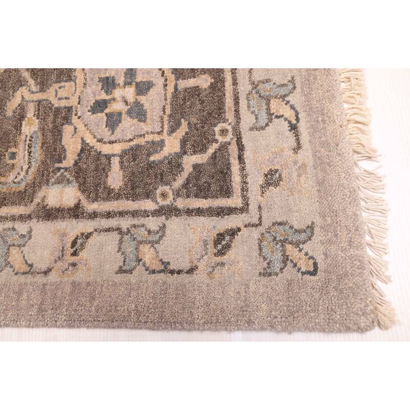 ECARPETGALLERY Hand-knotted Finest Agra Jaipur Grey Wool Rug - 9'6 x 13'0