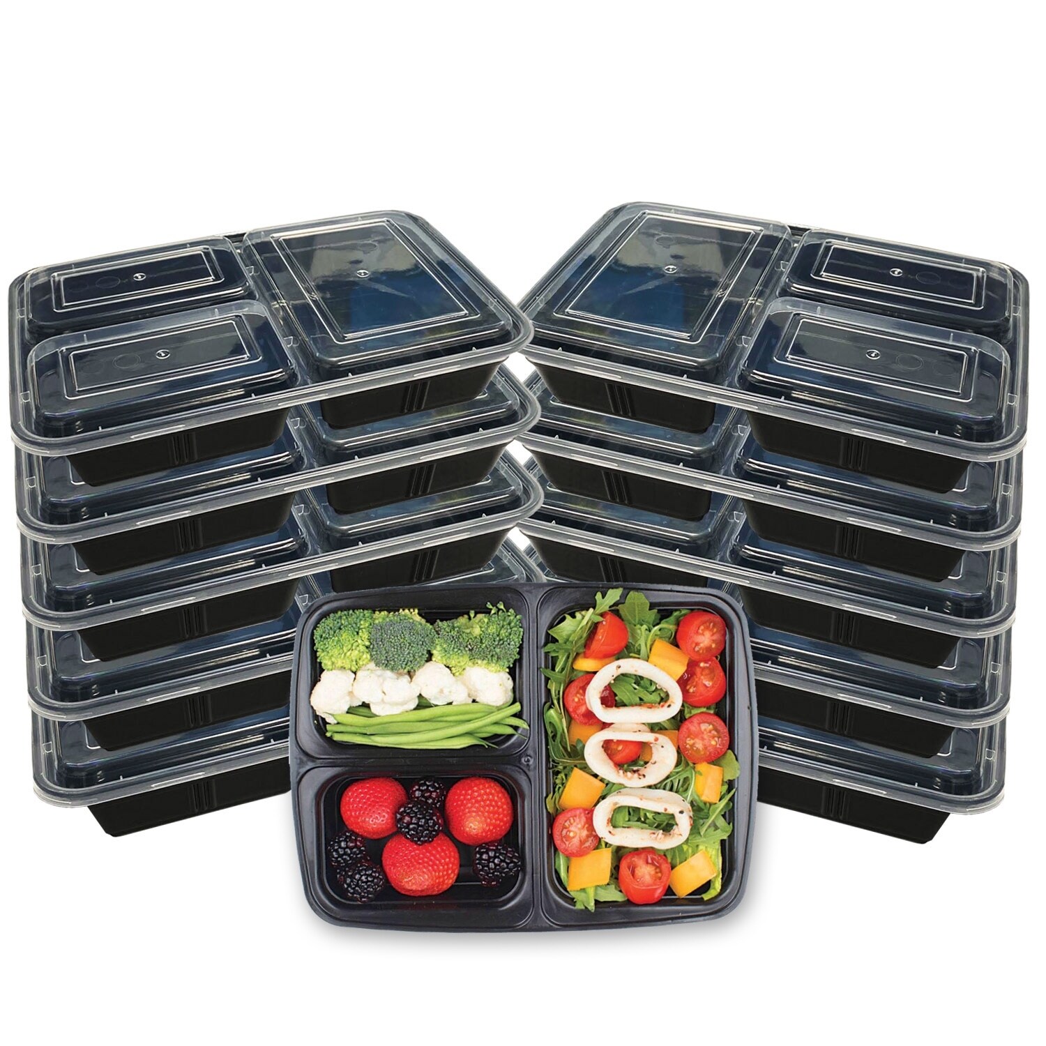 Shop Premius 3 Compartment Meal Prep Food Containers 4 Cups 10