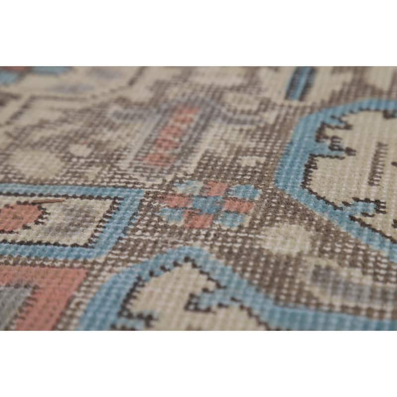 Geometric Tabriz Persian Area Rug Handmade Dining Room Wool Carpet - 9'3"x 12'8"