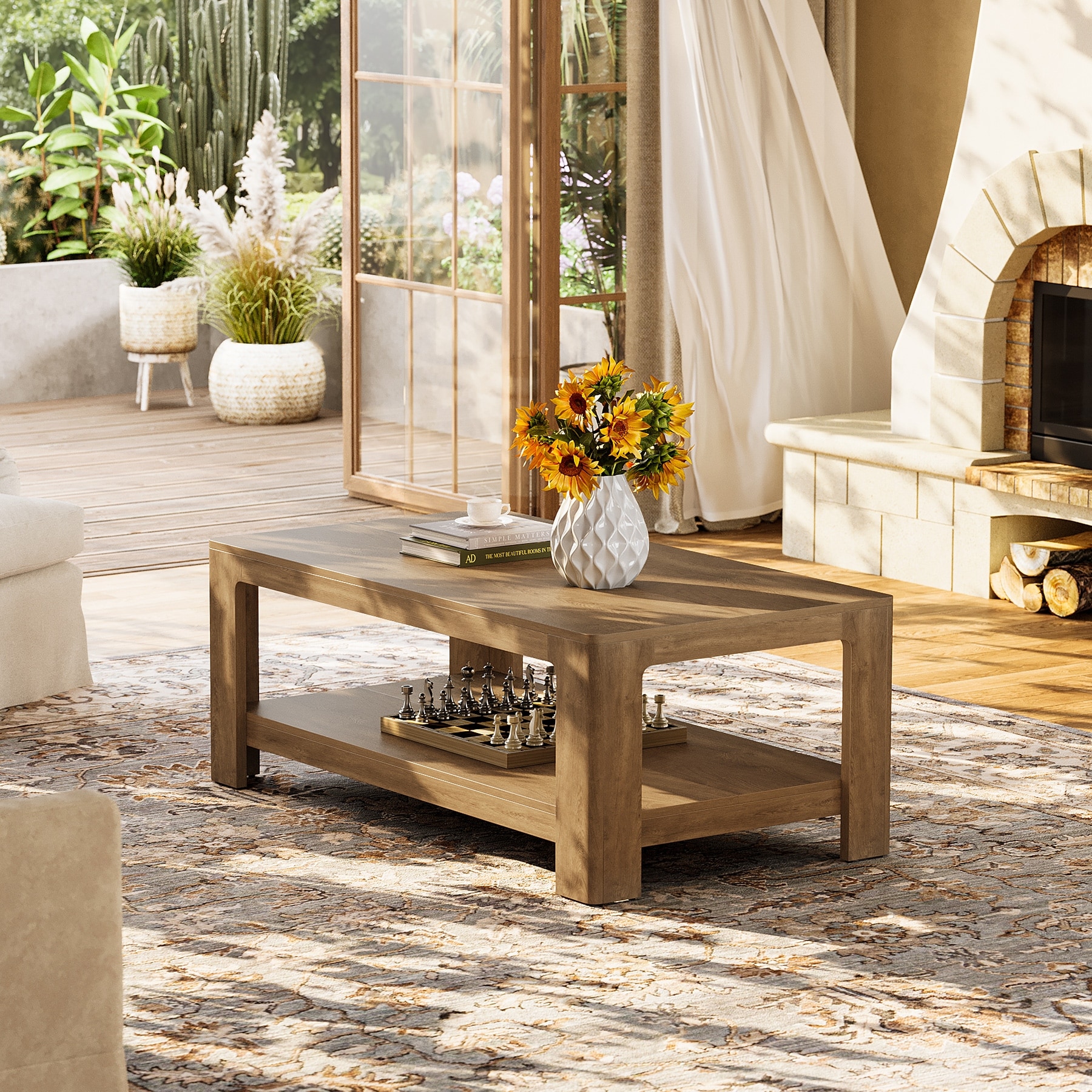 2-Tier Coffee Table for Living Room - Overstock - 43948560