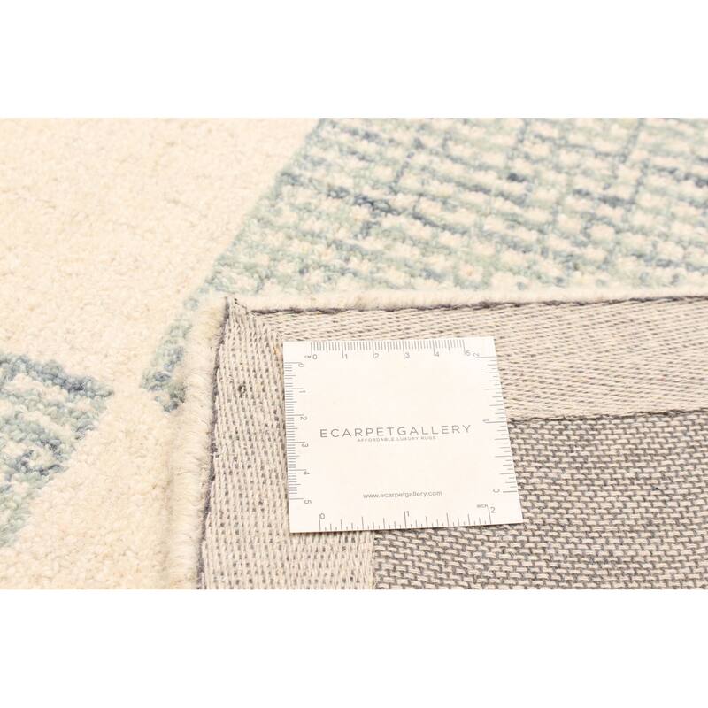 ECARPETGALLERY Hand Tufted Timeless Cream Wool Rug - 5'0 x 7'10
