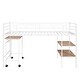 preview thumbnail 23 of 30, Twin Size Metal Loft Bed with Desk and Shelves, Space-Saving Design Children's Bed With Guardrail,Rolling Desk