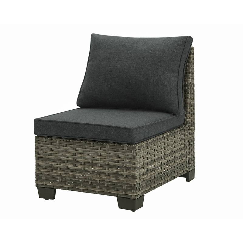 6 Pieces Patio Rattan Conversation Furniture Set with Coffee Table