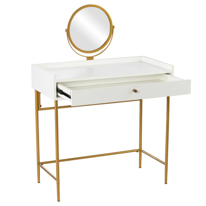 SEI Furniture Derwent Contemporary White Vanity Mirror