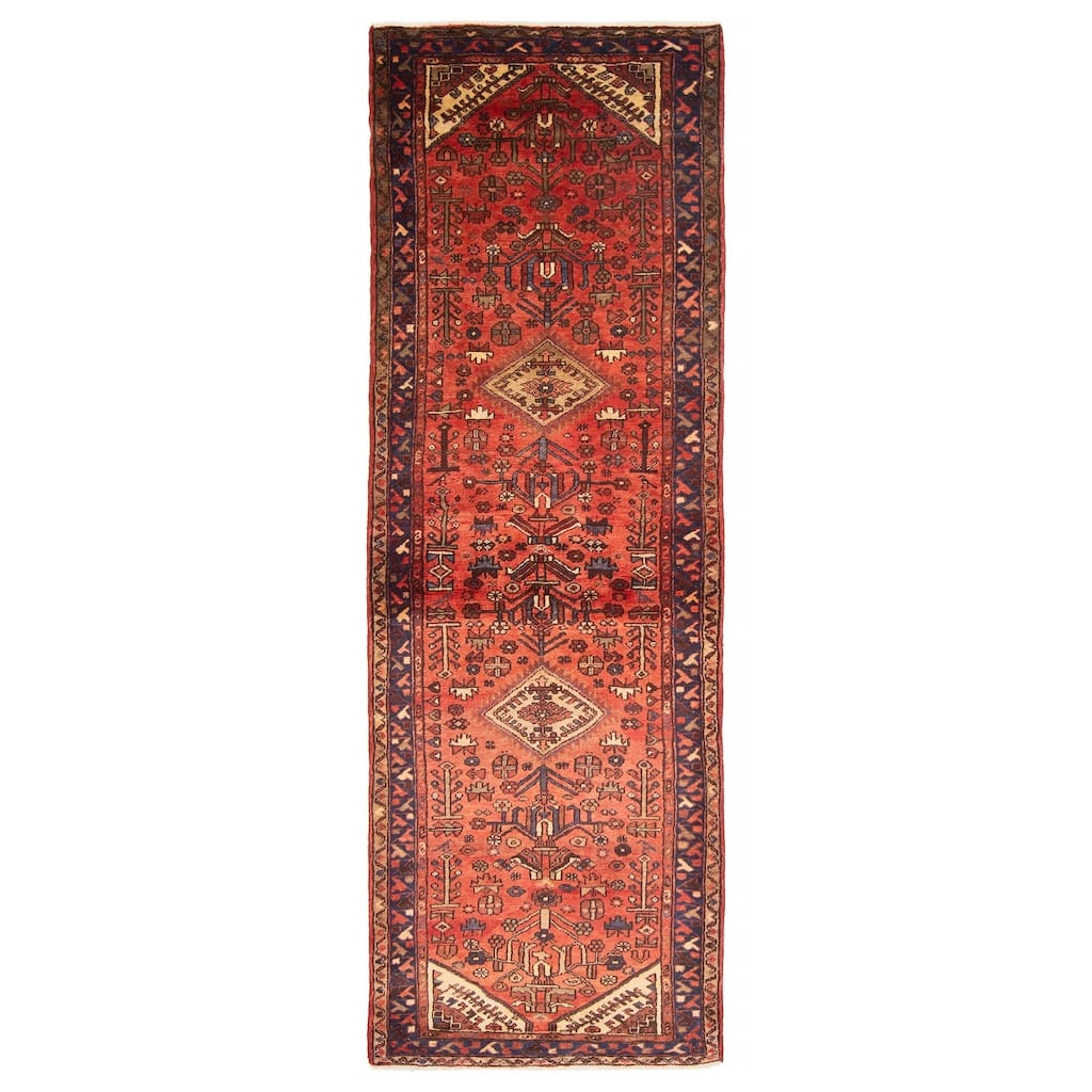 ECARPETGALLERY Hand-knotted Andelz Red Wool Rug - 3'1 x 9'1
