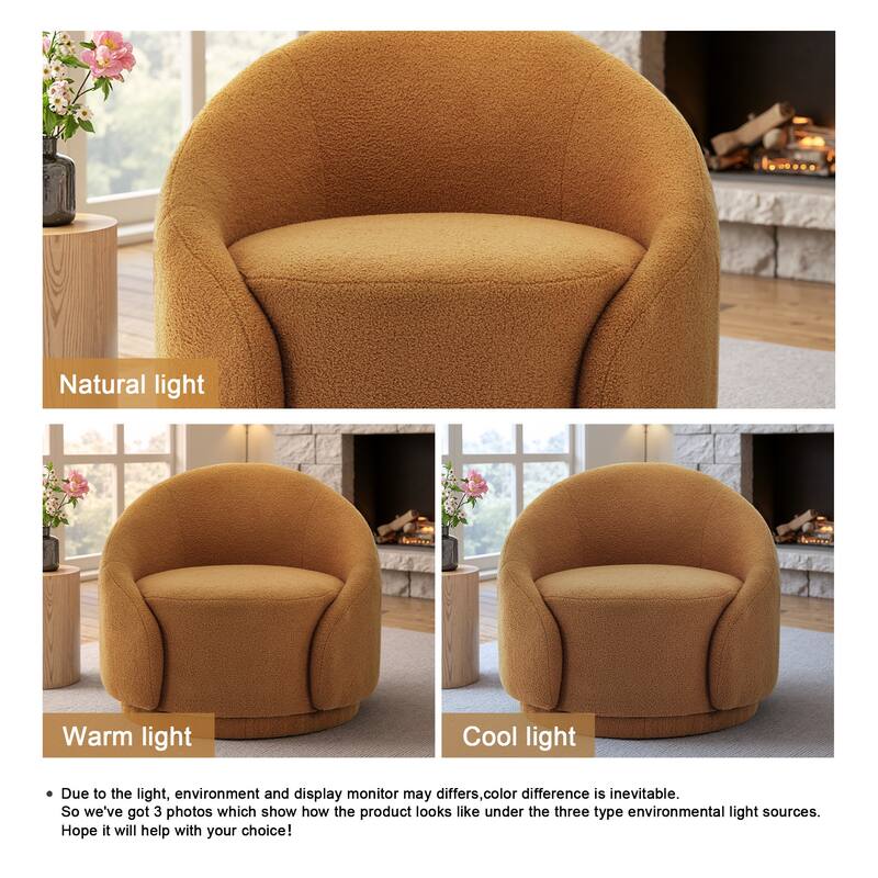 Modern Upholstered Swivel Barrel Chair Accent Lounge Chair