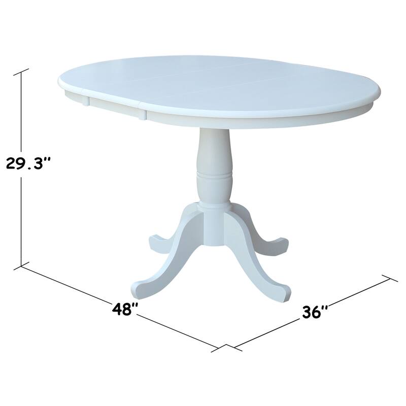The Gray Barn Jalisco 36-inch Round Top Pedestal Table with 12-inch Leaf