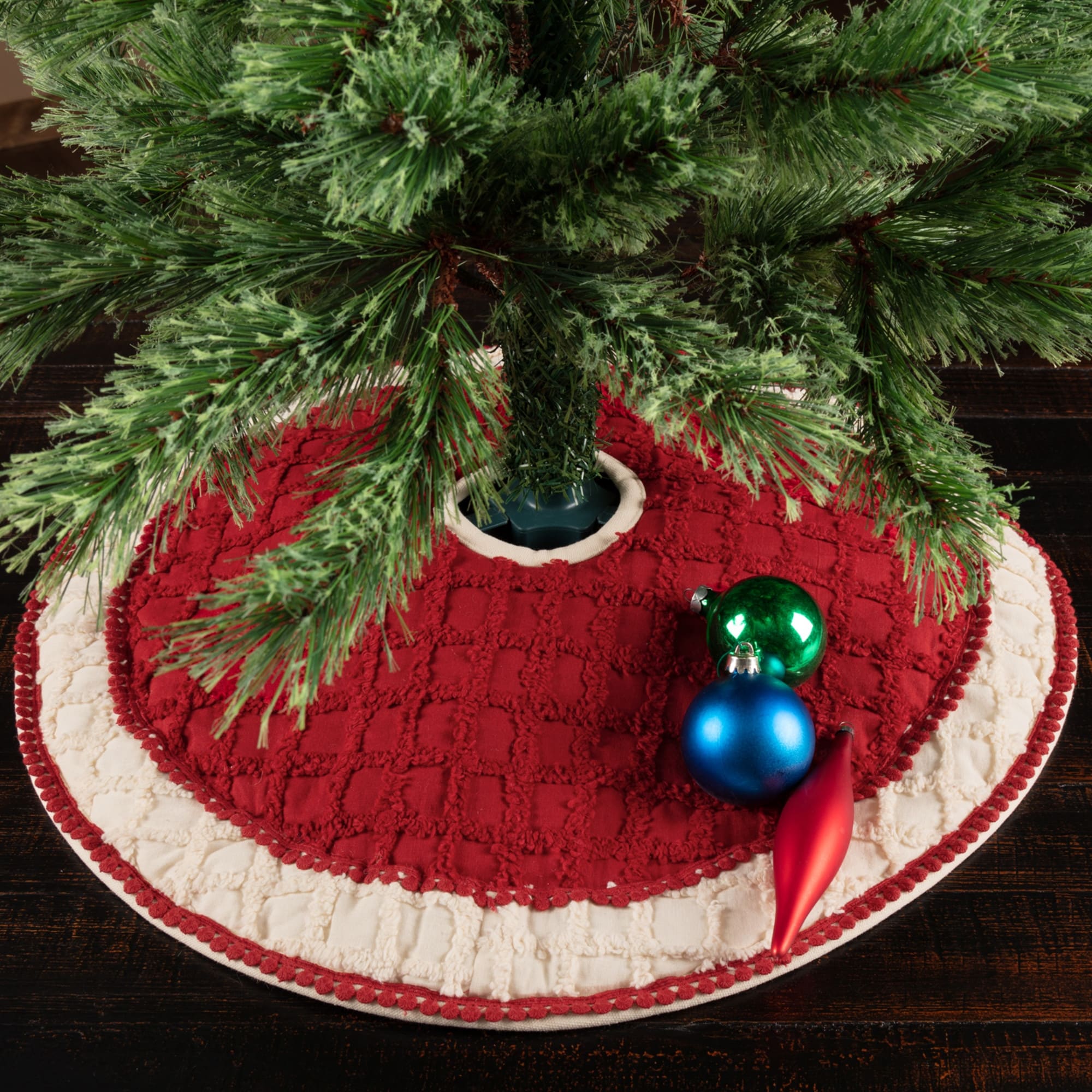 Shop Chenille Christmas Tree Skirt Overstock 28594804