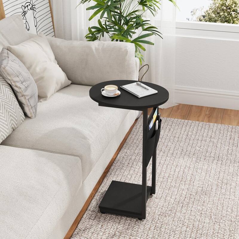 C Shaped End Table - 15.7"D x 12.6"W x 25.6"H