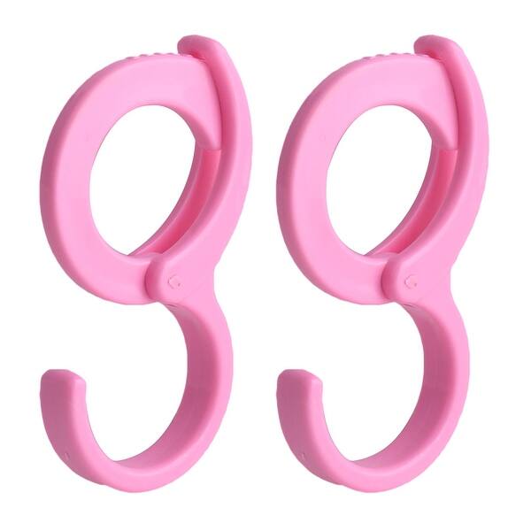 Shop Multi Purpose Laundry Clothes Drying Coat Bag Hanging Ring Hook Lock Pink 2pcs Overstock 17635567