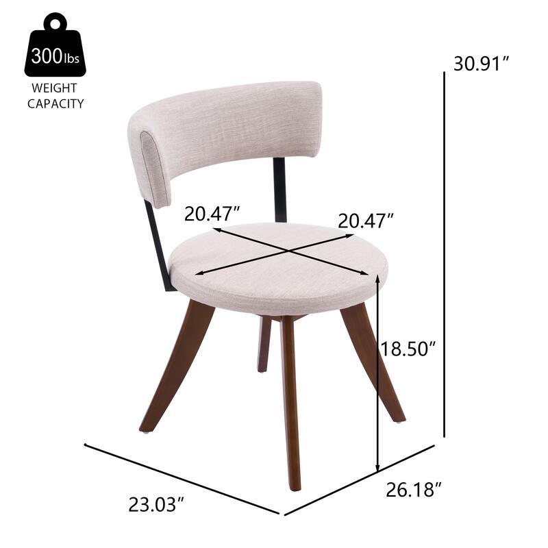 Christopher Knight Home - Modern Upholstered Rubber Wood Dining Chairs with Curved Back