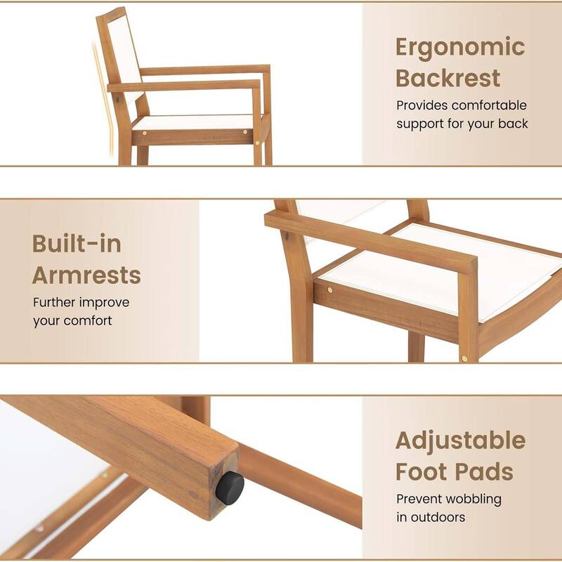 2/4PCS Stackable Dining Chair Patio Armchairs Conversation Chair Set