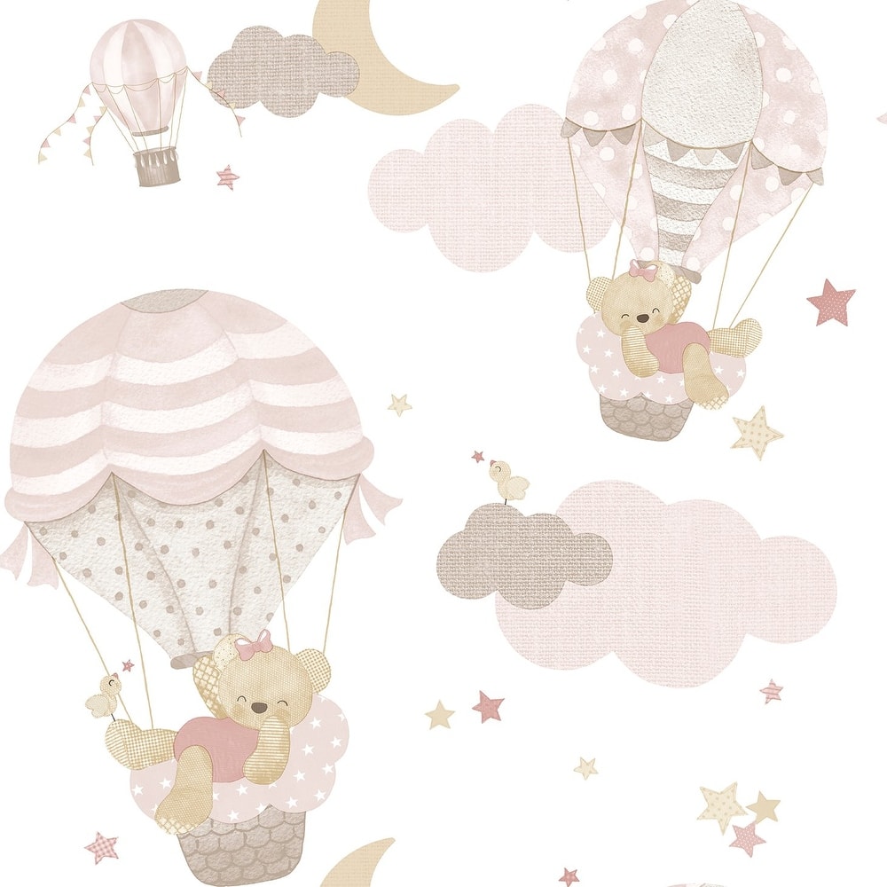 Galerie Wallcoverings Little Explorers 2 Hot Air Balloons Non-woven Matte Wallpaper Roll