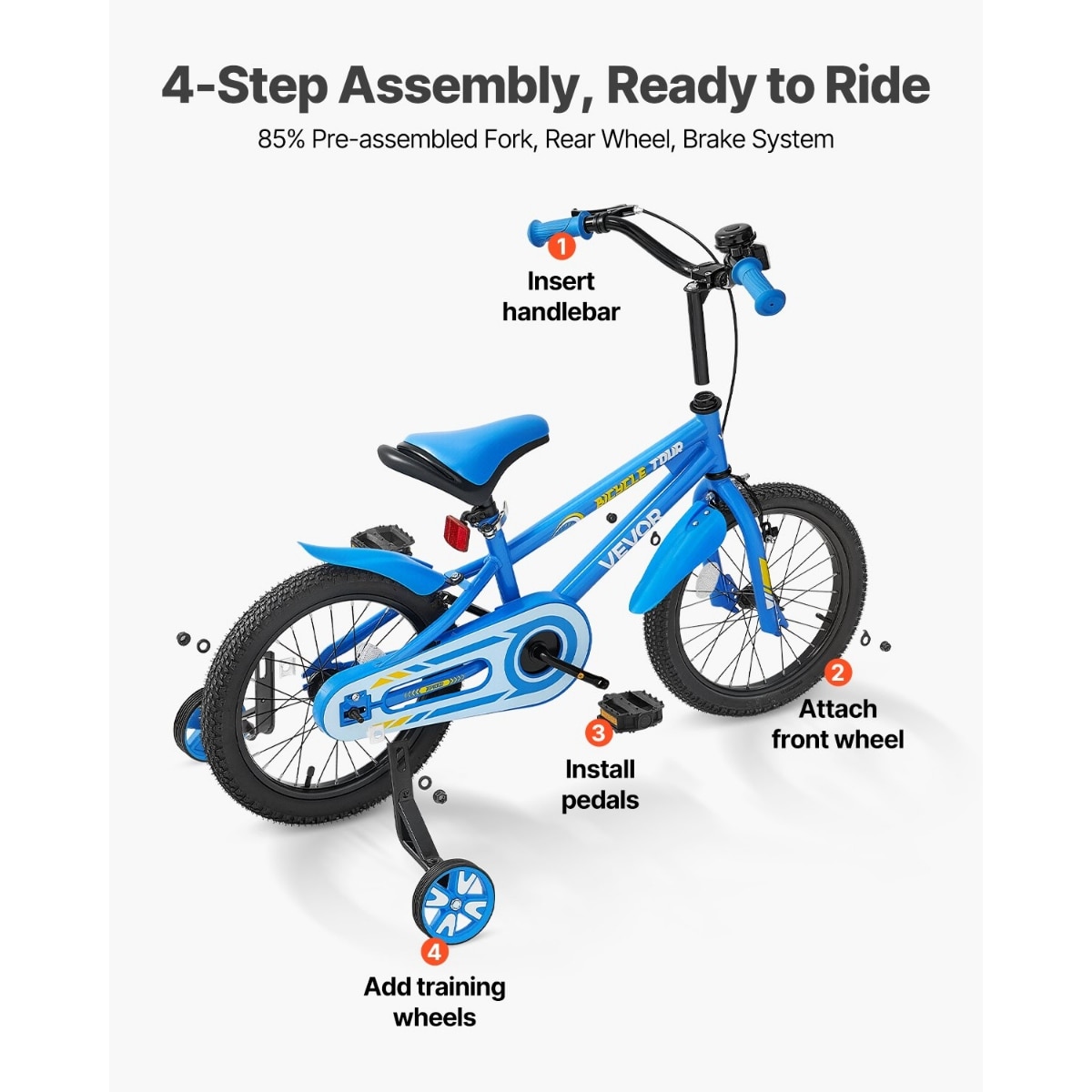 20-Inch BMX Style Kids Bicycle for Boys and Girls with