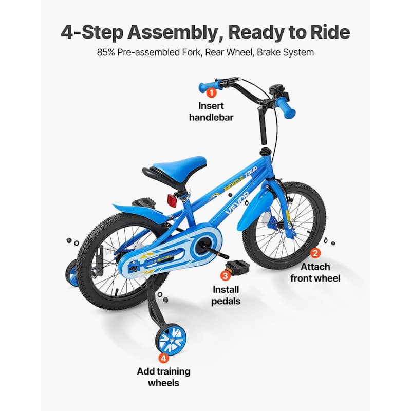 20-Inch BMX Style Kids Bicycle for Boys and Girls with Adjustable Seat