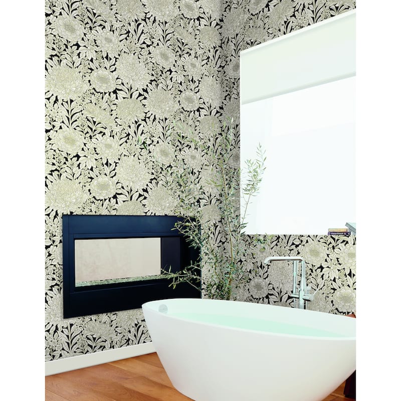 Millau Vinyl Wood Block Blooms Wallpaper 27 in x 27 ft = 60.75 sq ft