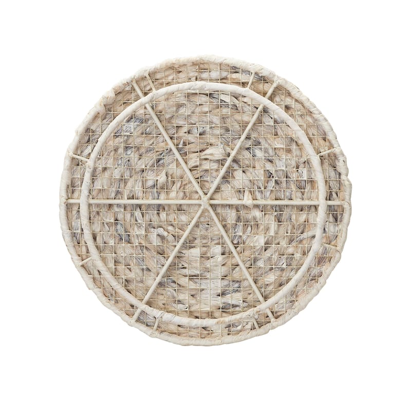 Household Essentials Handwoven Barrel Wicker Storage Basket Side Table - 17.0"L x 17.0"W x 19.0"H