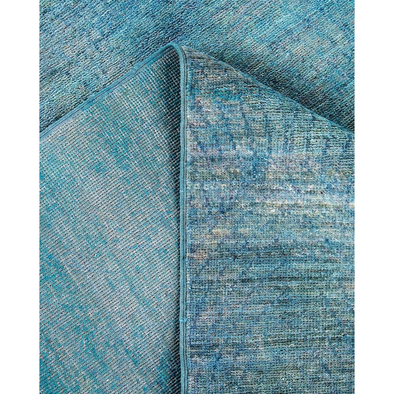 Vibrance, One-of-a-Kind Hand-Knotted Area Rug - Blue, 8' 0" x 10' 3" - 8' 0" x 10' 3"