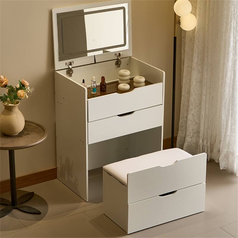 3 in 1 Vanity Desk with Flip Top Mirror,Small Make Up Vanity Set