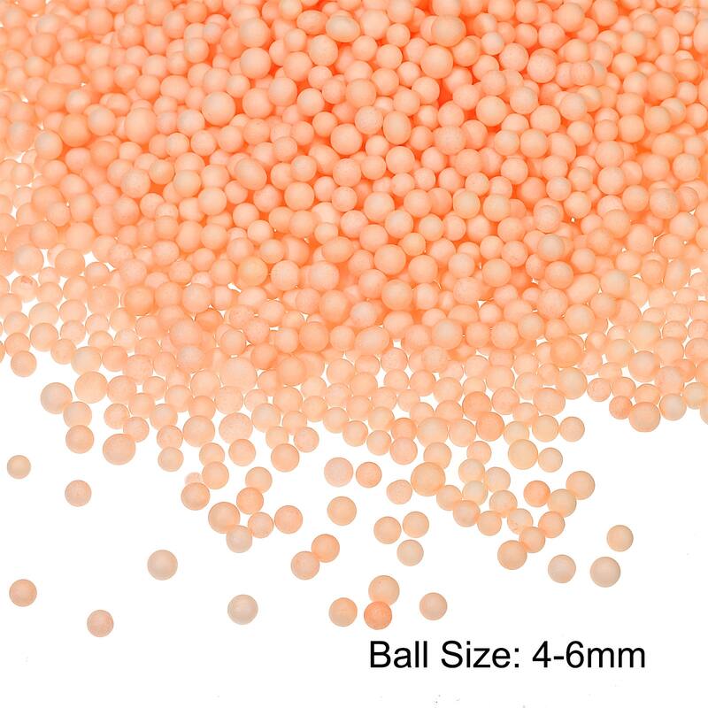 Foam Beads Foam Balls for DIY Craft Decoration, 1 Pack Approx 8000pcs - Orange - 4-6mm
